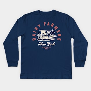 New York Dairy Farmers Milk Cows Dairy Farms Kids Long Sleeve T-Shirt